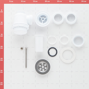 Сифон для раковины и биде Wirquin Pro 1 1/4х32 мм c выпуском d63 мм (30975059)