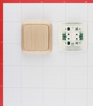 Выключатель Hegel Alfa одноклавишный накладной сосна (ВА10-113-02)