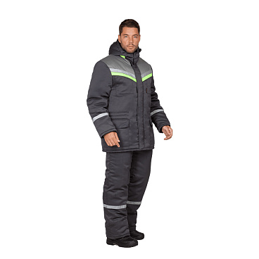 Костюм рабочий мужской утепленный ГК Спецобъединение Вьюга 48-50 рост 158-164 см темно-серый