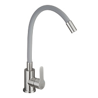 Смеситель для кухни Corsa Deco Vega Steel нержавеющая сталь/серый с гибким изливом однорычажный (966367)