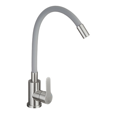 Смеситель для кухни Corsa Deco Vega Steel нержавеющая сталь/серый с гибким изливом однорычажный (966367)