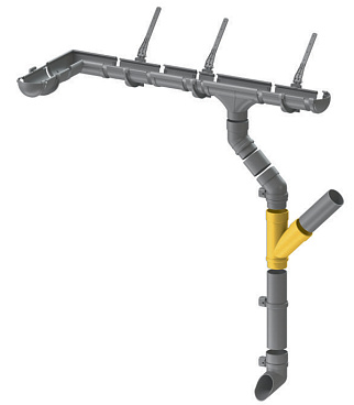 Тройник трубы Docke Lux пластиковый d100 мм 45° шоколад RAL 8019