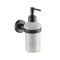 Дозатор для мыла Zenfort 20583 с держателем стекло матовый/металл черный (102033)