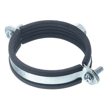 Хомут сантехнический 2 1/2" 73-80 мм оцинкованная сталь со шпилькой и дюбелем