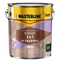 Грунт-эмаль по ржавчине 3в1 Masterline Anticorr зеленая RAL 6005 глянцевая 5 л