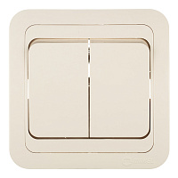 Выключатель Makel Mimoza двухклавишный встраиваемый бежевый (25003)