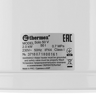 Водонагреватель накопительный Thermex Solo 50 V электрический 50 л 2 кВт вертикальный