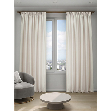 Штора креп бежевая 150х270 см Decofest Элис (153.762)