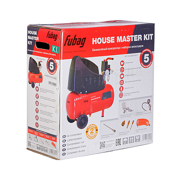 Компрессор безмасляный Fubag House Master Kit 24 л 1,1 кВт (646029)