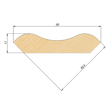 Плинтус гладкий 50х11х2500 мм сорт Экстра сращенный