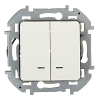 Выключатель Legrand Inspiria двухклавишный встраиваемый слоновая кость с подсветкой (673631)