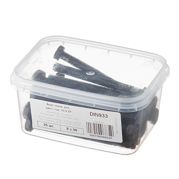 Болт оцинкованный M8x90 мм DIN 933 10,9 (20 шт.)