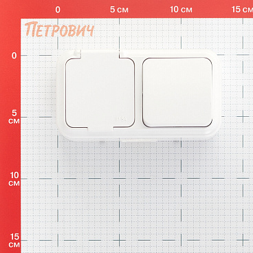 Блок выключатель и розетка Svet одноклавишный накладной белый (EV 0367-6120)