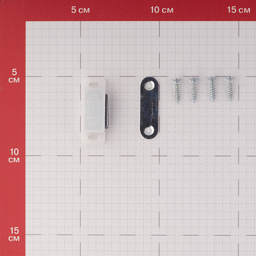 Защелка магнитная 46х15 мм белая (2 шт.)