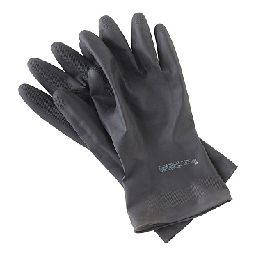 Перчатки резиновые кислотоустойчивые КЩС черные 10 (XL) (1320/1953)