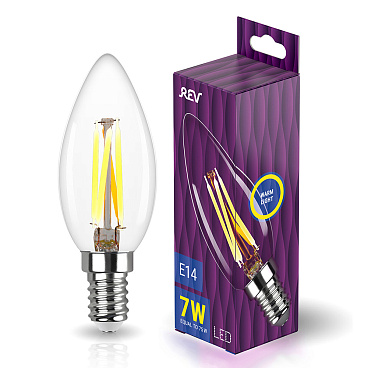 Лампа светодиодная филаментная Rev E14  2700К 7 Вт 220 В свеча
