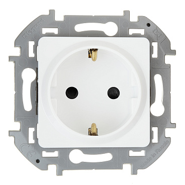 Розетка Legrand Inspiria встраиваемая белая со шторками (673730)