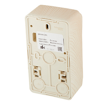 Блок выключатель и розетка Systeme Electric Этюд одноклавишный накладной сосна (BPA16-201D)