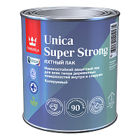 Лак алкидно-уретановый яхтный Tikkurila Unica Super Strong основа EP бесцветный 0,9 л высокоглянцевый
