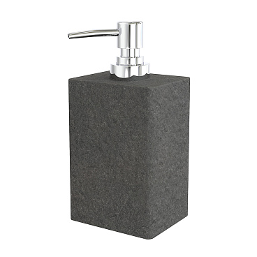 Дозатор для мыла Fora Stone Black настольный полирезин черный (For-STN021BL)