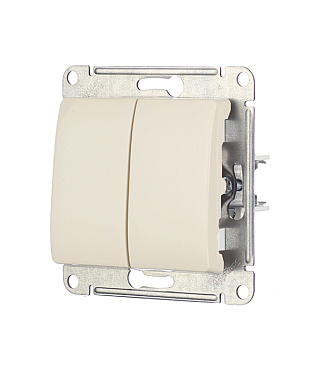 Выключатель Systeme Electric Glossa двухклавишный встраиваемый бежевый (GSL000251)