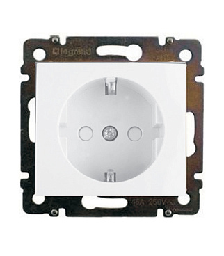 Розетка Legrand Valena встраиваемая белая со шторками (694269)