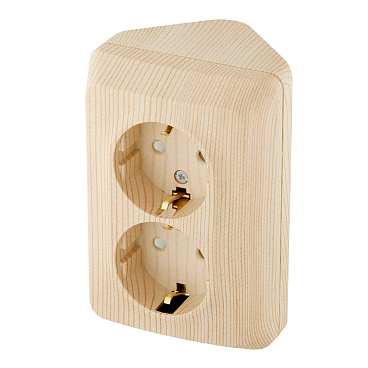 Розетка Systeme Electric Этюд накладная сосна со шторками (PA16-108D)
