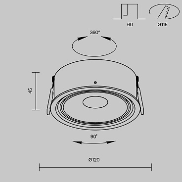 Встраиваемый светильник Technical DL060-9W3-4-6K-W