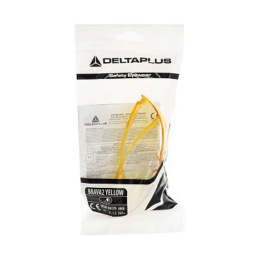 Очки защитные Delta Plus Brava открытые с желтыми линзами (BRAV2JA)