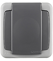 Розетка Makel накладная серая с крышкой (36064099)