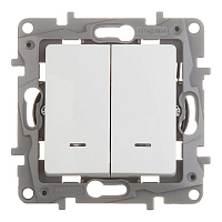 Выключатель Legrand Etika двухклавишный встраиваемый белый с подсветкой (672204)