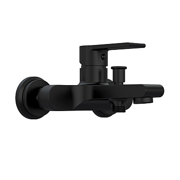 Смеситель для ванны Cersanit Brasko Black черный однорычажный с коротким изливом без лейки (63108)