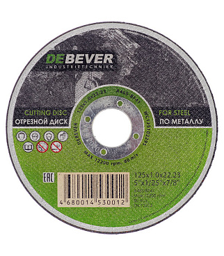 Круг отрезной по металлу Debever 125х22х1 мм (WC12510229S/30012)