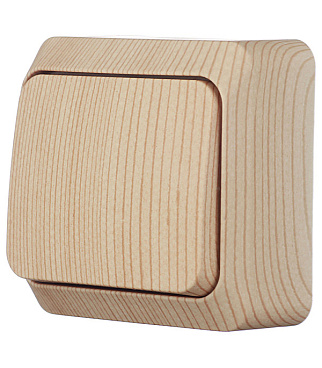 Выключатель Systeme Electric Этюд одноклавишный накладной сосна (BA10-001D)