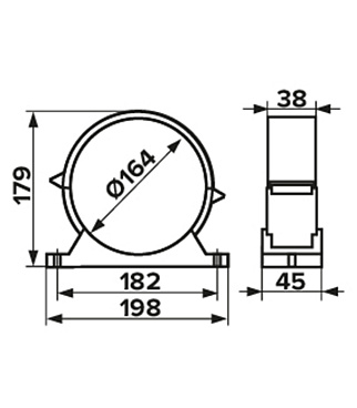 Держатель для круглых воздуховодов ERA с уплотнителем пластиковый d160 мм