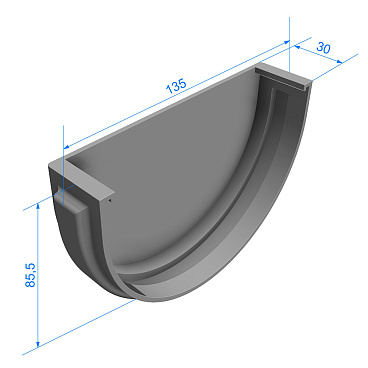 Заглушка желоба Docke Premium пластиковая d120 мм горький шоколад RAL 8019