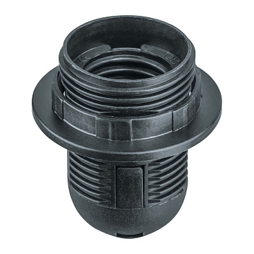 Патрон для лампы E27 Navigator NLH-PL-R1-E27-BL термостойкий пластик 880 Вт IP20 люстровый с кольцом черный (61351)