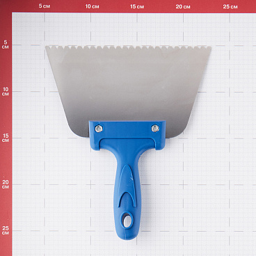 Шпатель для клея зубчатый Дельта 180 мм В3 нержавеющая сталь с пластиковой ручкой (10870-В3)
