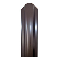 Евроштакетник двухсторонний П-образный 0,45 мм 118х2000 мм коричневый RAL 8017 фигурный срез