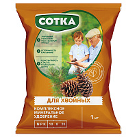 Удобрение минеральное сухое для хвойных растений гранулированное Тукосмесь Сотка 1 кг