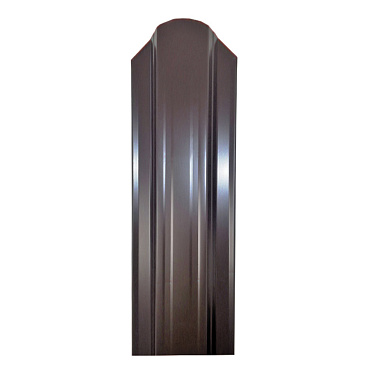 Евроштакетник двухсторонний П-образный 0,45 мм 118х2000 мм коричневый RAL 8017 фигурный срез