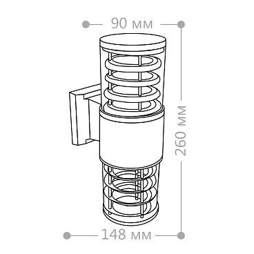 Светильник садово-парковый настенный Feron Техно серый E27 60 Вт IP54 (06299)