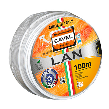 Интернет-кабель (витая пара) S/FTP CAT7а LAN 745 4х2х0,57 мм экранированный Cavel (100 м)