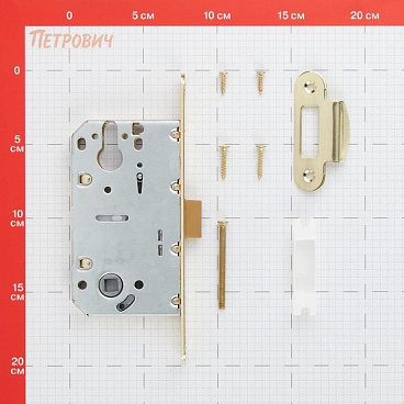 Замок врезной Fuaro PLASTP85C-50 SG для межкомнатной двери под цилиндр матовое золото