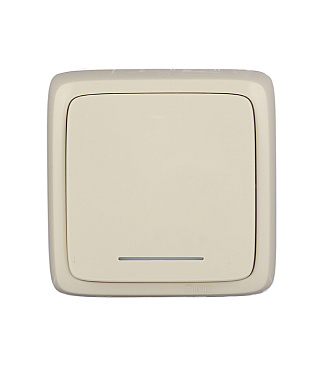 Переключатель Hegel Alfa одноклавишный накладной слоновая кость с подсветкой (ВА10-164-01)