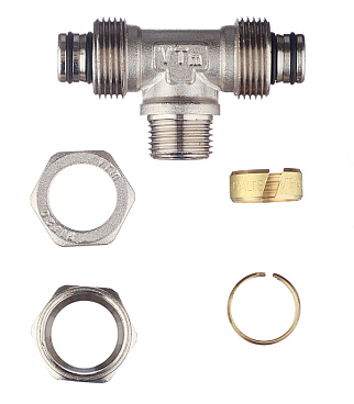 Тройник VALTEC (VTm.333.N.200420) 20 обж(ц) х 1/2 НР(ш) х 20 обж(ц)