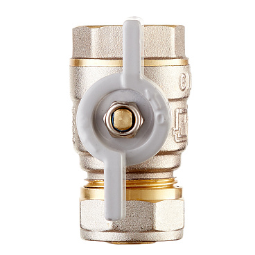 Кран шаровой латунный СТМ 20 обж(ц) х 3/4 ВР(г) для металлопластиковых труб бабочка прямой