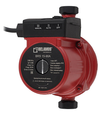 Циркуляционный насос для повышения давления Belamos BRS15/90А DN20 подъем 9 м 160 мм с гайками (19/15А)