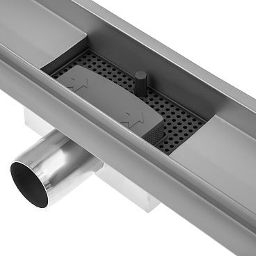 Лоток душевой Ore с гидрозатвором 500х60 мм d40 мм решетка из нержавеющей стали (Drain H2)