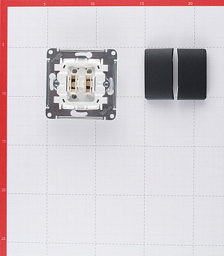 Выключатель Systeme Electric Glossa двухклавишный встраиваемый антрацит (GSL000751)